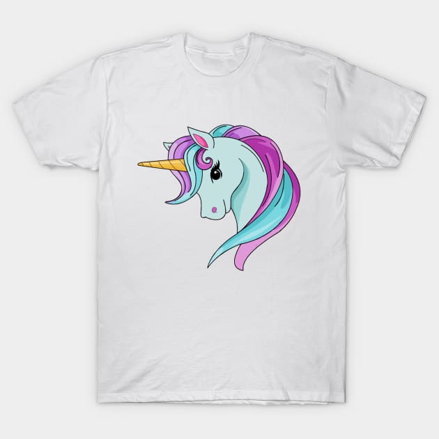 Pastel unicorn head T-Shirt by Kyttsy Krafts